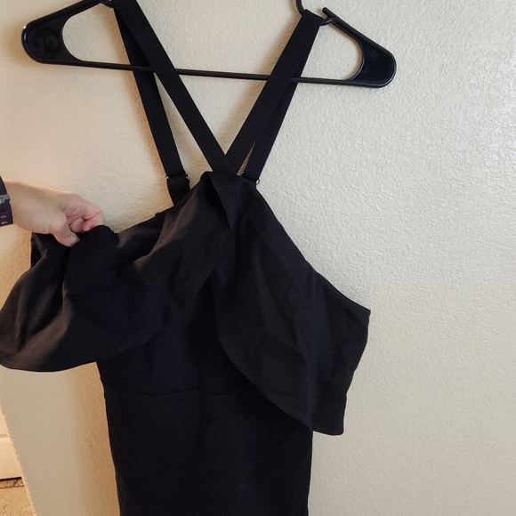 ADELYN RAE Black Cold Shoulder Sheath Asymmetrical Dress NEW - Picture 6 of 10